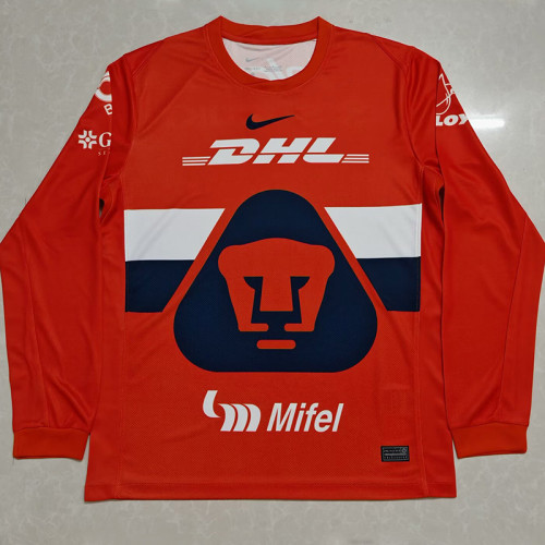 25/26 Pumas UNAM Goalkeeper Red Long Sleeve Fans Soccer Jersey长袖