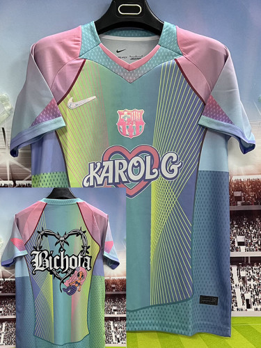 25 /26 BAR Fluorescent Green Special Edition Fans Soccer Jersey前后广告