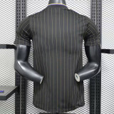 25/26 Man Utd Leisure Edition Black Player Version Soccer Jersey黄色细线