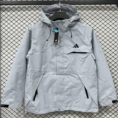 25/26ＡＤ Grey Thickened Assault  Hooded Windbreaker #H004
