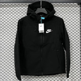 25/26 NK Black Thickened Assault  Hooded Windbreaker# RK1102 (加厚冲锋衣）