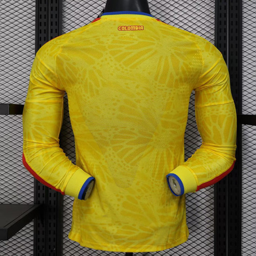 25/26 Colombia Home Long Sleeve Player Version Soccer Jersey