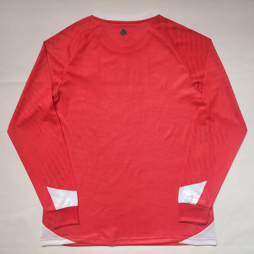 25/26 Lebanese Red Long Sleeve Fans Soccer Jersey