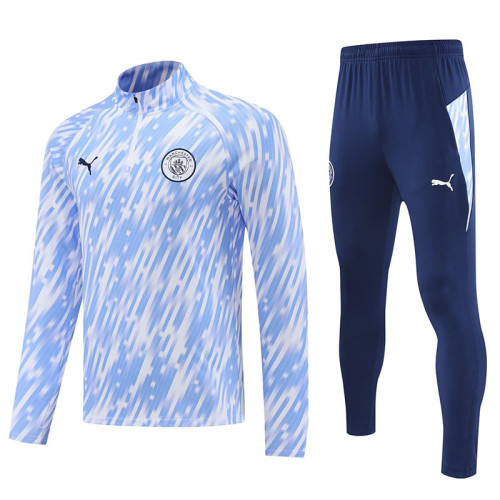 25/26 Man City White Lightning Half Pull Tracksuit  (半拉链)