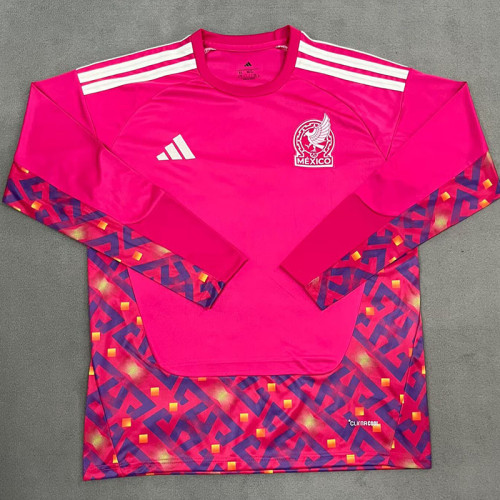 25/26 Mexico Goalkeeper  Long Sleeve Red Fans Soccer Jersey