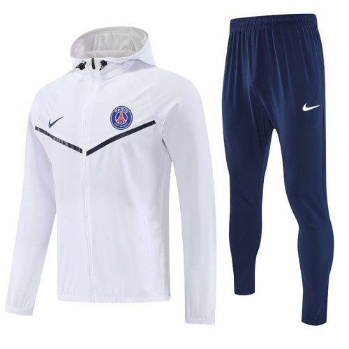 25/26 PSG White Hooded Windbreaker Tracksuit