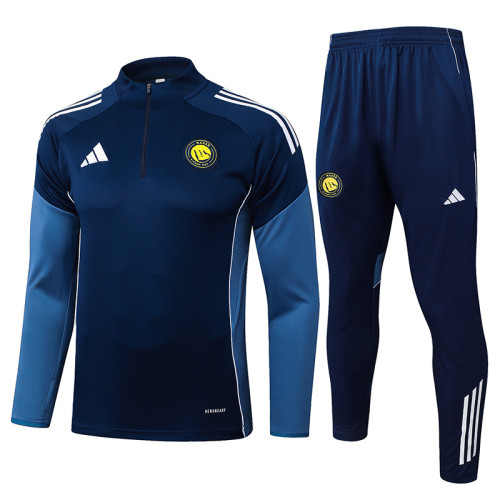 25/26 Al-Nassr Royal Blue Half Pull Tracksuit #B25110 (半拉链)