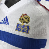 1998 France Away Player Version Retro Soccer Jersey(右胸带小字)