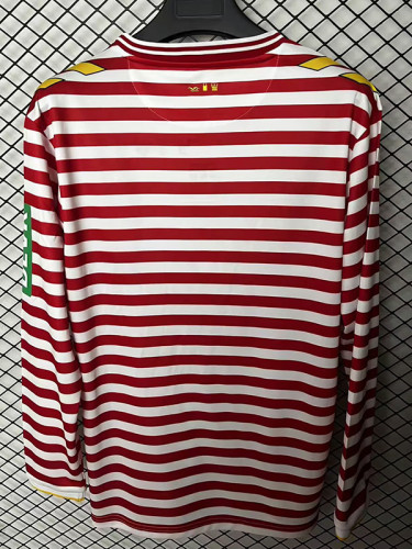 Copy 25/26 FC Köln Carnival Red and White Long Sleeve Soccer Jersey