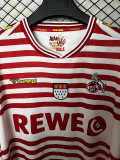 Copy 25/26 FC Köln Carnival Red and White Long Sleeve Soccer Jersey