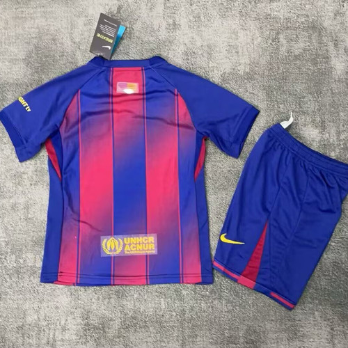 25/26 BAR Home Kids (PLAY)Soccer Jersey胸前广告