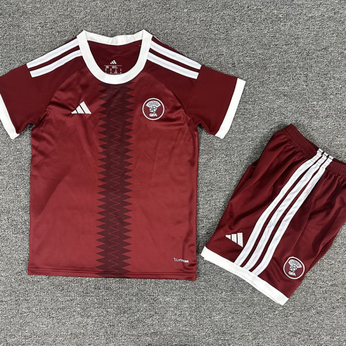 2026 Qatar Home Kids Soccer Jersey