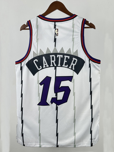 25/26 Raptors CARTER # 15 White Retro Edition Top Quality Hot Pressing NBA Jersey