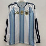 26/27 Argentina Home Long Sleeve Fans Soccer Jersey(胸前带章\星带78\22\86)