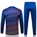 25/26 BAR Diagonal inkjet Blue Half Pull Tracksuit# B25106 (半拉链)