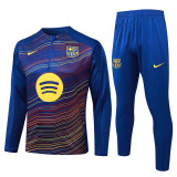 25/26 BAR Diagonal inkjet Blue Half Pull Tracksuit# B25106 (半拉链)