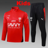 25/26 Al Hilal Red Kids Half Pull Tracksuit #E25170(半拉链\童装)