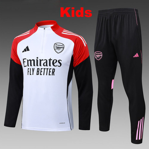 25/26 ARS White Kids Half Pull Tracksuit #E25186(童装半拉链)