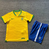 2006 Brazil Home Kids Retro Soccer Jersey