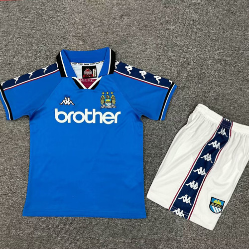 1997/1998 Man City Home Kids Retro Soccer Jersey