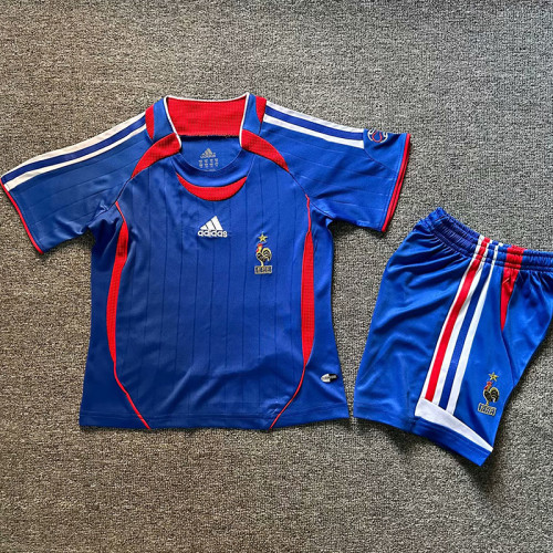 2006 France Away Kids Retro Soccer Jersey
