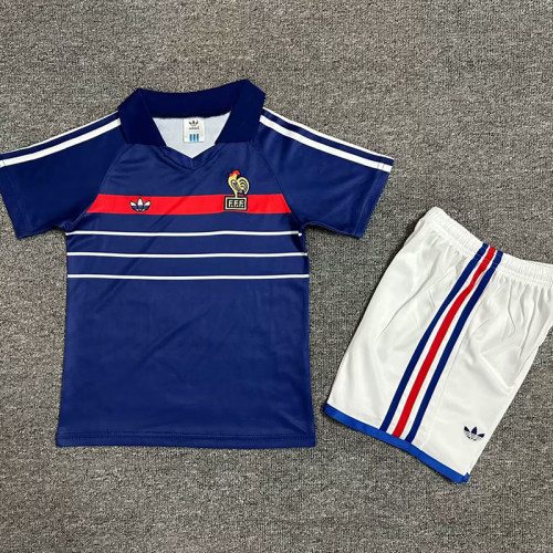 1982/1984 France Home Kids Retro Soccer Jersey