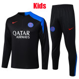 25/26 PSG Black Kids Inkjet Half Pull Tracksuit#E25193 (半拉链)