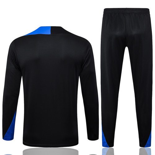 25/26 PSG Black Kids Inkjet Half Pull Tracksuit#E25193 (半拉链)