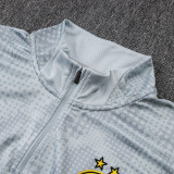 25/26 Dortmund Light Gray Inkjet Kids Half Pull Tracksuit#E25218  (半拉链)