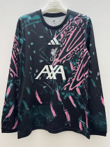 25/26 LIV Black Green Long Sleeve Fans Training Shirts 25/26 LIV Black Green Long Sleeve Fans Training Shirts