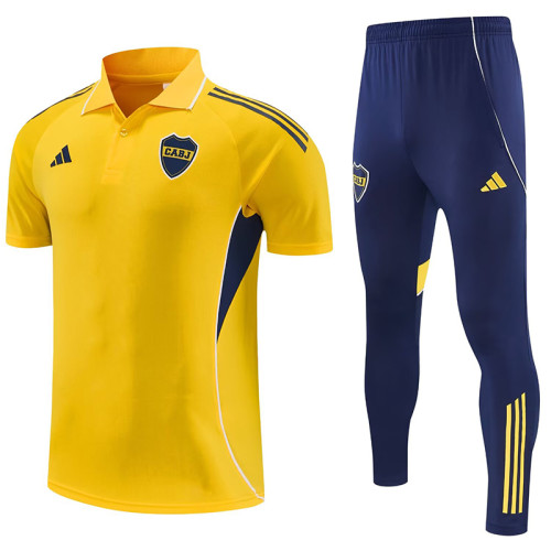 25/26 Boca Juniors Yellow polo shirts pants suit