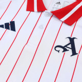 25/26 ARS White and red stripes polo shirts pants suit