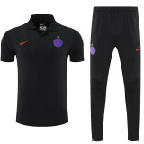 26/27 PSG Black polo shirts pants suit