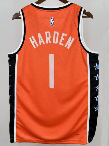 25/26 Clippers HARDEN # 1 Orange City Edition Top Quality Hot Pressing NBA Jersey