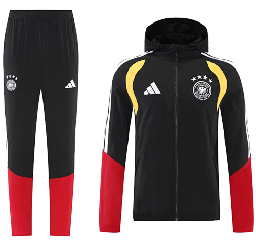 germany 26 black windbreaker tracksuit with caps