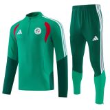 26/27 Algeria Football Team Uniforms Long Style Green and Black Adult Sports Outfit