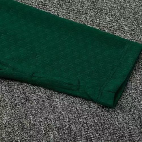 26/27 Algeria Football Team Uniforms Long Style Green and Black Adult Sports Outfit
