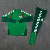 26/27 Algeria Football Team Uniforms Long Style Green and Black Adult Sports Outfit