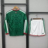 26/27 Mexico Home Kids  Soccer Jersey loog sleeves