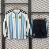 26/27 Argentina Home  Player Version Kids Soccer Jersey(带胸前章) loog sleeves