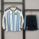 26/27 Argentina Home  Player Version Kids Soccer Jersey(带胸前章) loog sleeves