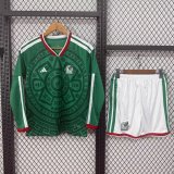 26/27 Mexico Home Kids  Soccer Jersey loog sleeves