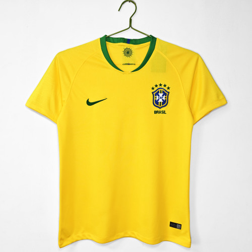2018 Season Brazil  Home Retro Soccer Jersey