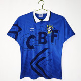 1992 Season Brazil  Blue Retro Soccer Jersey