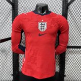 2026  England Away Long sleeves Player Version Soccer Jersey带星