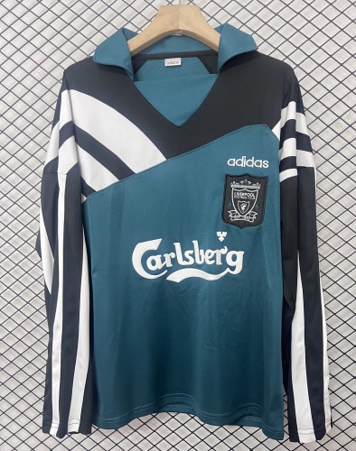 1996/1997 LIV Collared   Long Sleeve Retro Soccer Jersey