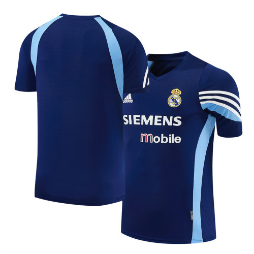 2003/04 RMA  Sapphire blue  Retro short-sleeved training shirt