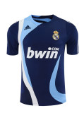 2007/08 RMA Sapphire blue Retro short-sleeved training shirt