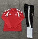 2026/27  Spain  Red and white together   Adult long-sleeved, Half Pull , training suit set