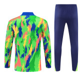 2026/27  Brazil Blue-green Camouflage style  Adult long-sleeved, Half Pull , training suit set